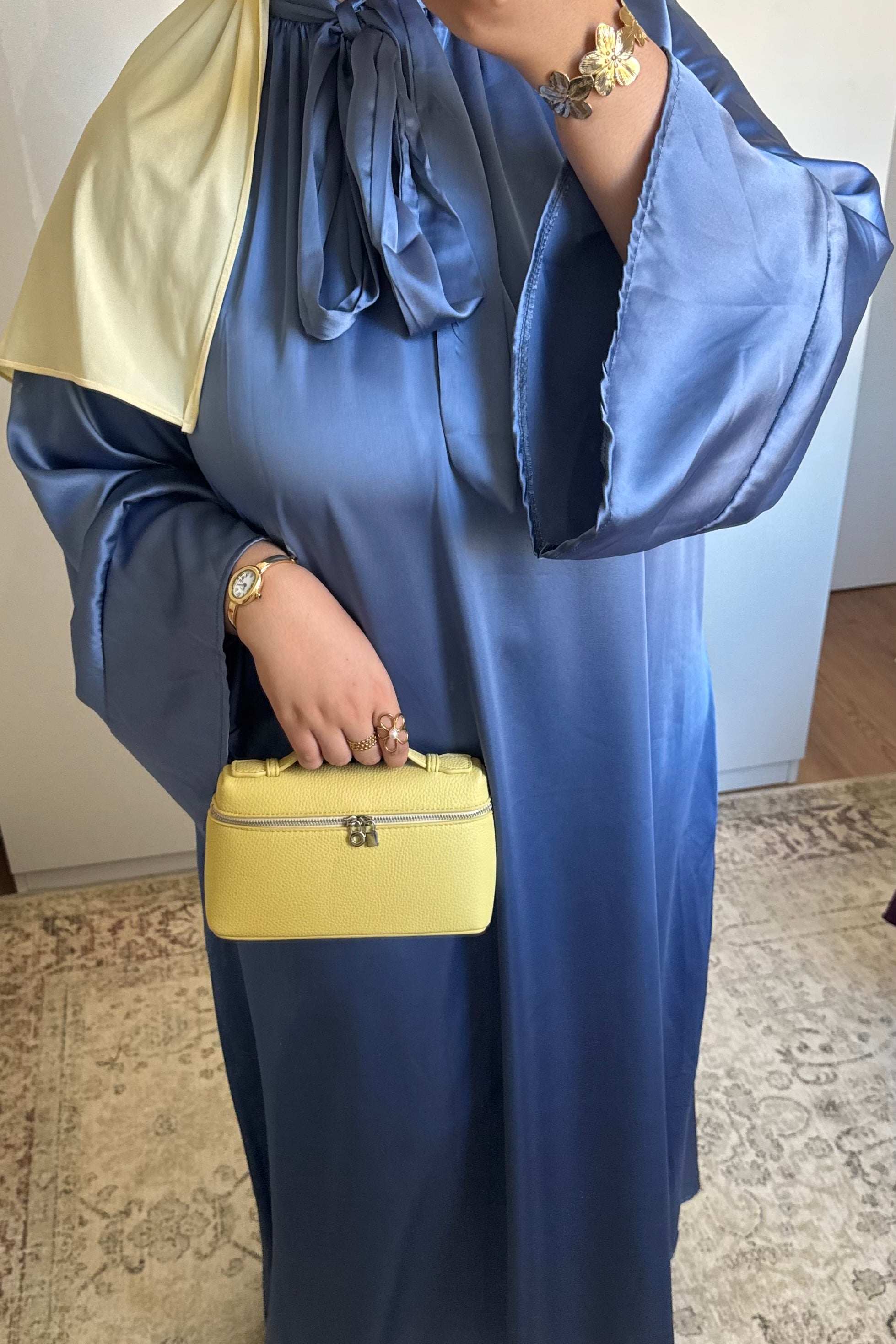 ROBE COL À NOEUD [BLEU]