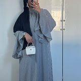 ROBE À VOLANT VICHY [BLEU MARINE]
