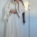 ROBE À VOLANT VICHY [BEIGE]