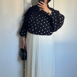 CHEMISIER À POIS [NOIR]