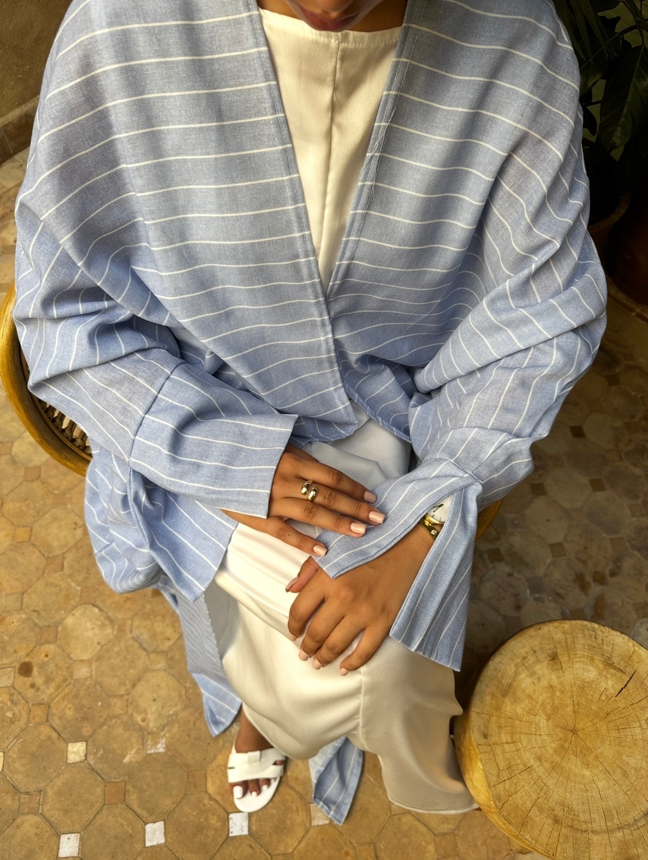 KIMONO RAYÉ [BLEU BABY]