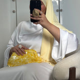 ROBE SATINÉE DRAPÉE [BLANCHE]