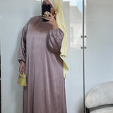 ROBE SATINÉE [TAUPE PIVOINE]