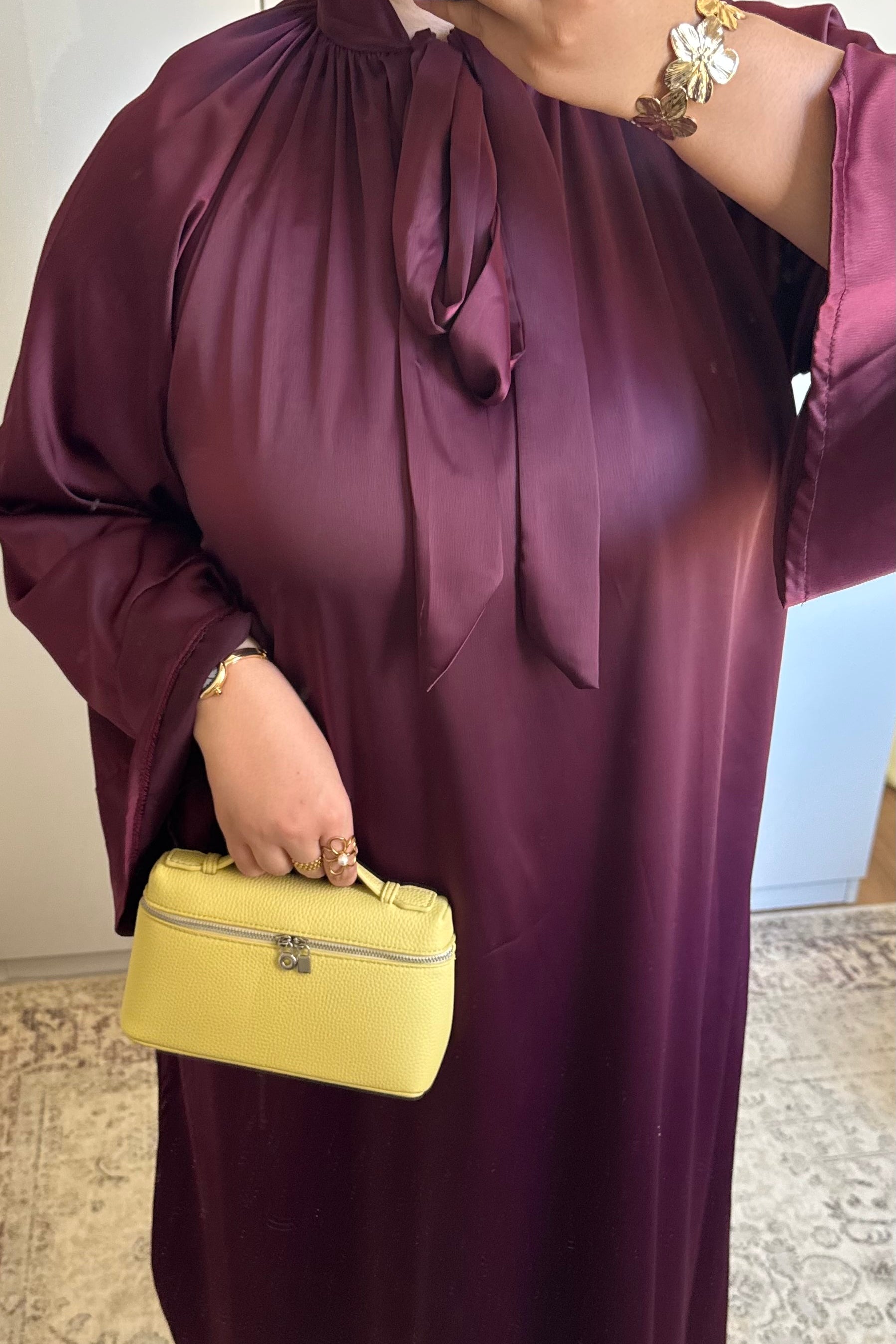 ROBE COL À NOEUD [BORDEAUX]