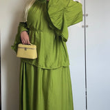 ENSEMBLE À VOLANT [VERT OLIVE]