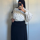CHEMISIER À POIS [BLANC]