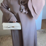ROBE COL VOLANT [TAUPE]