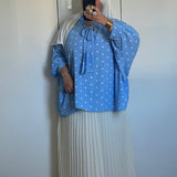 CHEMISIER À POIS [BLEU]