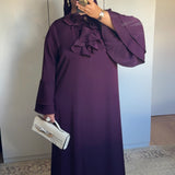 ROBE COL VOLANT [AUBERGINE]