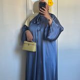 ROBE COL À NOEUD [BLEU]
